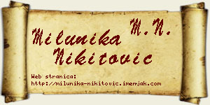 Milunika Nikitović vizit kartica
